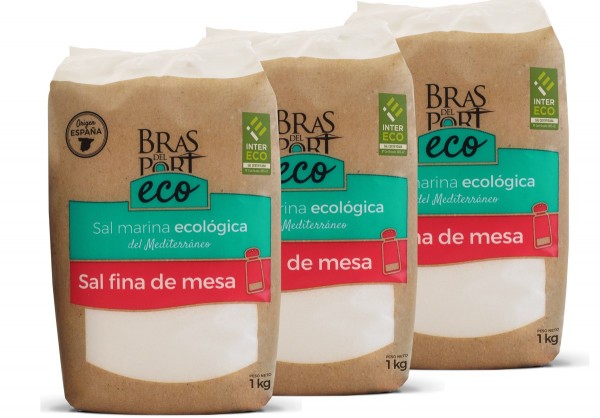 BIO Meersalz - fein - trocken- 100 % natürlich - Spanien- Naturpark Salinas Bras del Port- 3 x 1 Kg