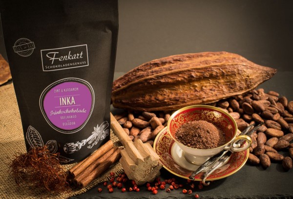 Trinkschokolade Zimt & Kardamom 200g | Inka Kakao Natur aus kräftigem Edelkakao aus Ecuador 