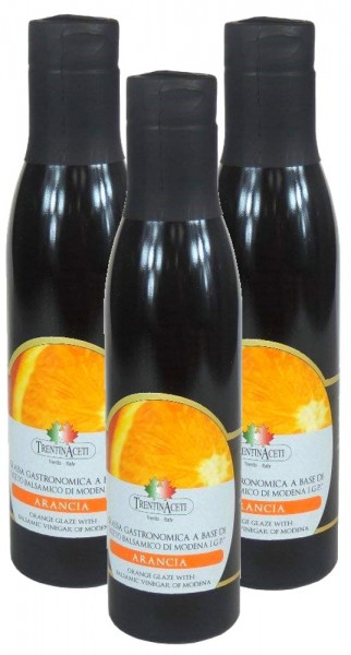 Orangen Balsamico - Balsamico Creme mit Aroma aus Italien - 3x300 ml - Aceto Balsamico Di Modena IGP 