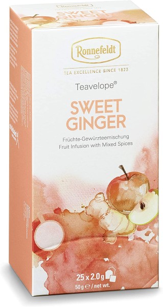 Ronnefeldt Teavelope "Sweet Ginger" - Früchte-Gewürzteemischung, 25 Teebeutel, 50 g