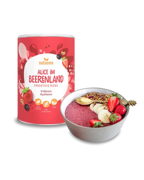 Oatsome - Alice im Beerenland - Smoothie Bowl - Nährstoff Frühstück mit 100% natürlichen Zutaten & ohne Zusatzstoffe und raffinierten Zucker - Lange satt mit nur 200 kcal - 400g