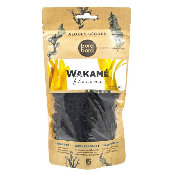 Bord à bord BIO Wakame Flocken 40g aus dem Atlantik | Undaria pinnatifida | Getrocknete Algen | Laborgeprüft für Smoothies oder als Trocken-Gemüse