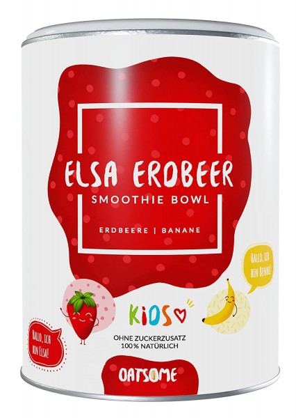 Oatsome - Kids Elsa Erdbeer's - Smoothie Bowl - Nährstoff Frühstück mit 100% natürlichen Zutaten & ohne Zusatzstoffe und raffinierten Zucker - 400g