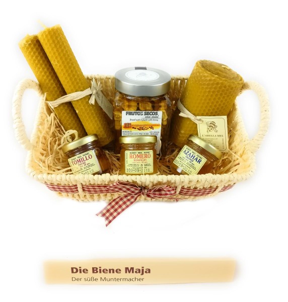 Biene Maja-Geschenkkorb - Besondere Geschenkkörbe - Delikatessen-Präsentkorb mit Honig Leckereien