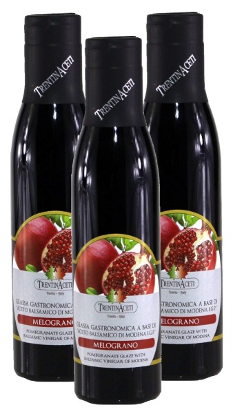 Granatapfel Aceto Balsamico Di Modena - Creme Balsamic Vinegar of Modena PGI - 3x300 ml 