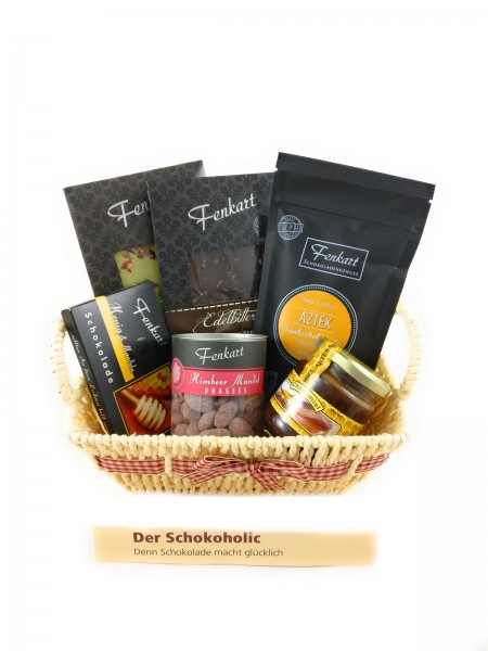 Schokoholic-Geschenkkorb - Besondere Geschenkkörbe - Delikatessen-Präsentkorb mit Schokolade