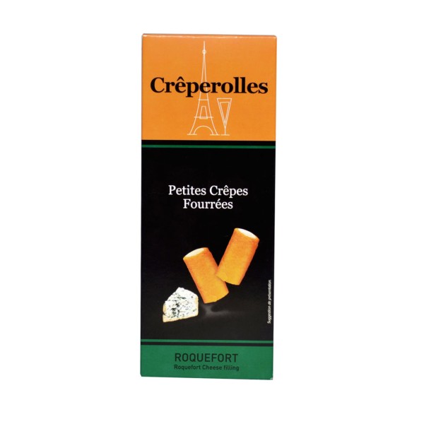 CRÊPEROLLES - kleine gefüllte Crêpes mit Roquefort Käsefüllung - Millcrepes - 100g